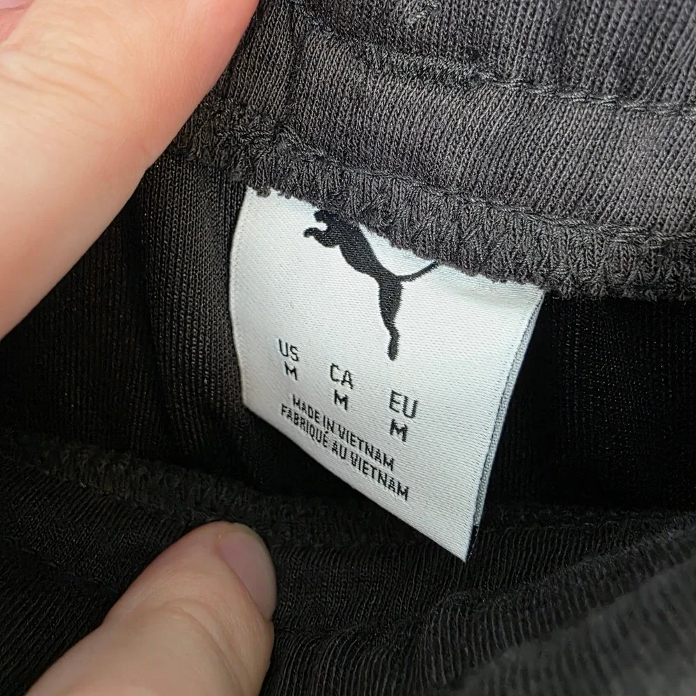 Puma Men's Black Fleece Drawstring‎ Gym Athletic Athleisure 9